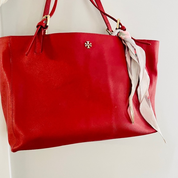 Red Tory Burch Tote - Picture 1 of 4